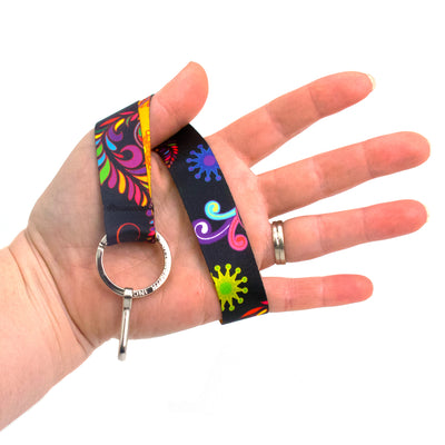 Buttonsmith Bright Floral Wristlet Lanyard - Made in USA - Buttonsmith Inc.