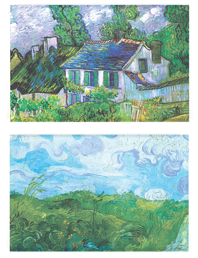 Buttonsmith® Vincent Van Gogh House and Hay Stacks Refrigerator Magnet Set - Made in the USA - Buttonsmith Inc.