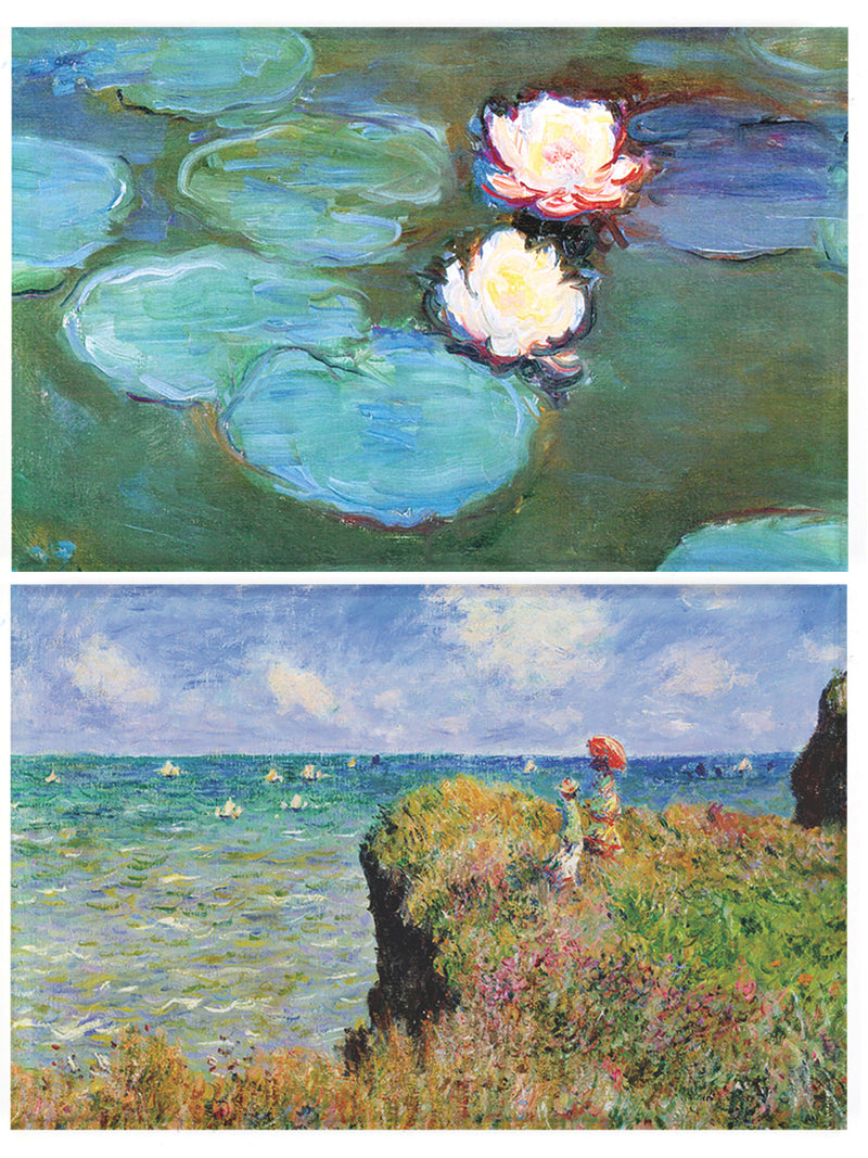 Buttonsmith® Claude Monet Water Lilies & Cliff Walk Refrigerator Magnet Set - Made in the USA - Buttonsmith Inc.