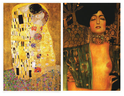 Buttonsmith® Gustav Klimt The Kiss & Judith Rectangular Refrigerator Magnet Set - Made in the USA - Buttonsmith Inc.