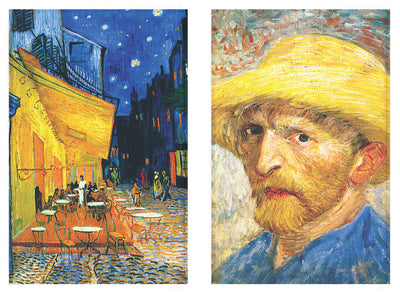 Buttonsmith® Vincent Van Gogh Self Portrait and Cafe Refrigerator Magnet Set - Made in the USA - Buttonsmith Inc.