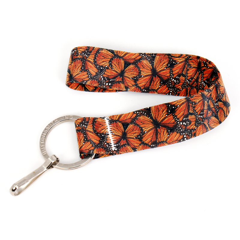 Monarch Wristlet Lanyard - Short Length with Flat Key Ring and Clip - Made in the USA