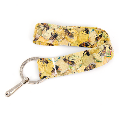 Taste of Honey Wristlet Lanyard - Short Length with Flat Key Ring and Clip - Made in the USA