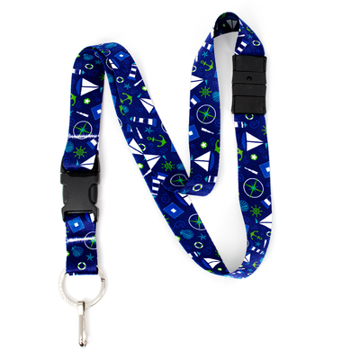 All At Sea Breakaway Lanyard - with Buckle and Flat Ring - Made in the USA