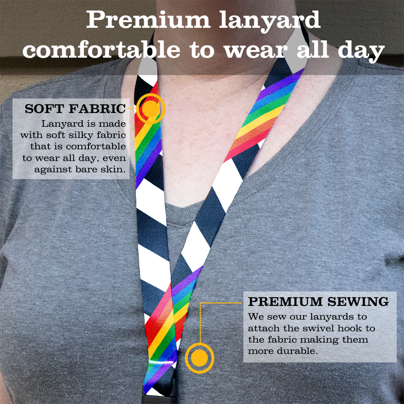 Ally Pride Breakaway Lanyard - with Buckle and Flat Ring - Made in the USA