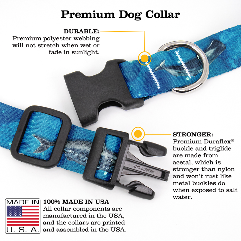 Whale Song Dog Collar - Made in USA