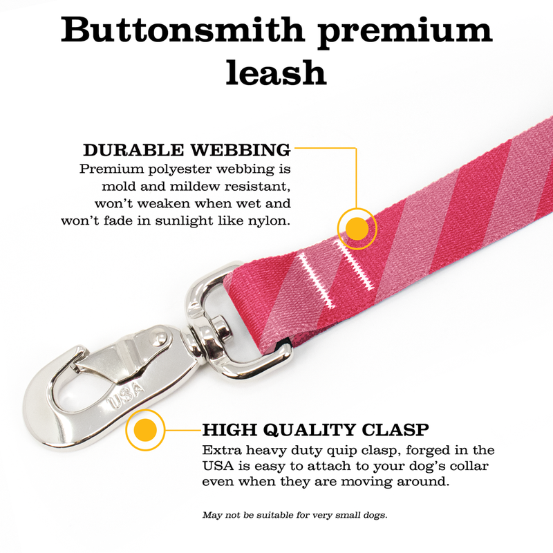 Stripes Pink Fab Grab Leash - Made in USA