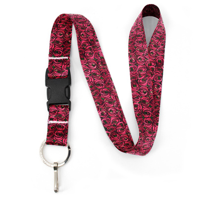 Mackintosh Roses Premium Lanyard - with Buckle and Flat Ring - Made in the USA