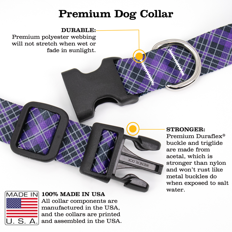Priest Plaid Dog Collar - Made in USA