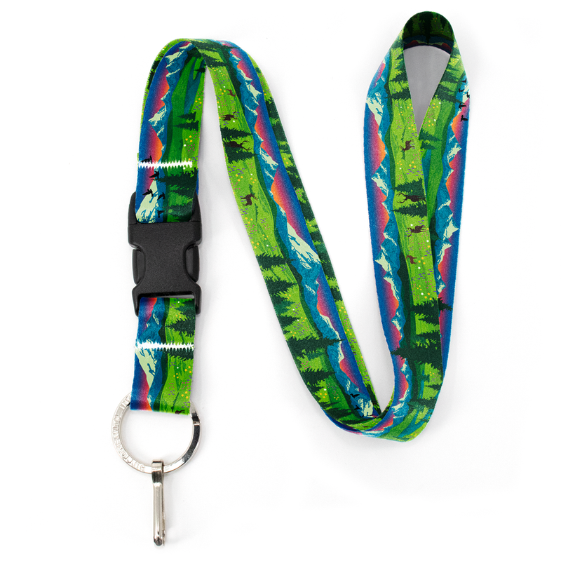 Mountain Views Premium Lanyard - with Buckle and Flat Ring - Made in the USA