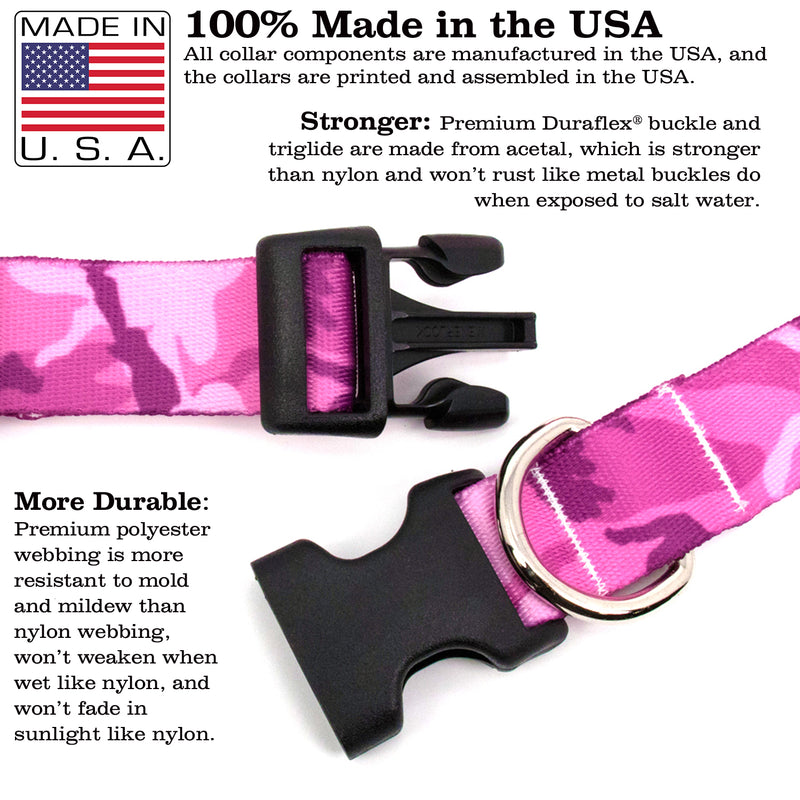 Buttonsmith Pink Camo Dog Collar - Made in USA - Buttonsmith Inc.