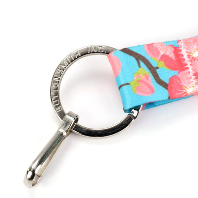 Buttonsmith Cheery Cherry Blossoms Wristlet Lanyard - Made in USA - Buttonsmith Inc.