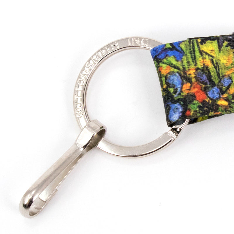 Buttonsmith Van Gogh Irises Custom Lanyard Made in USA - Buttonsmith Inc.