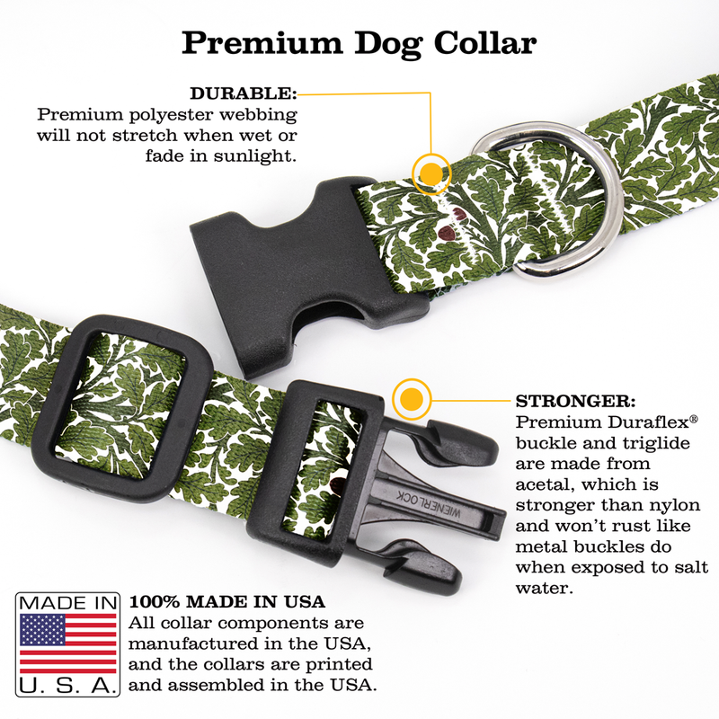 Morris Oak Dog Collar - Made in USA
