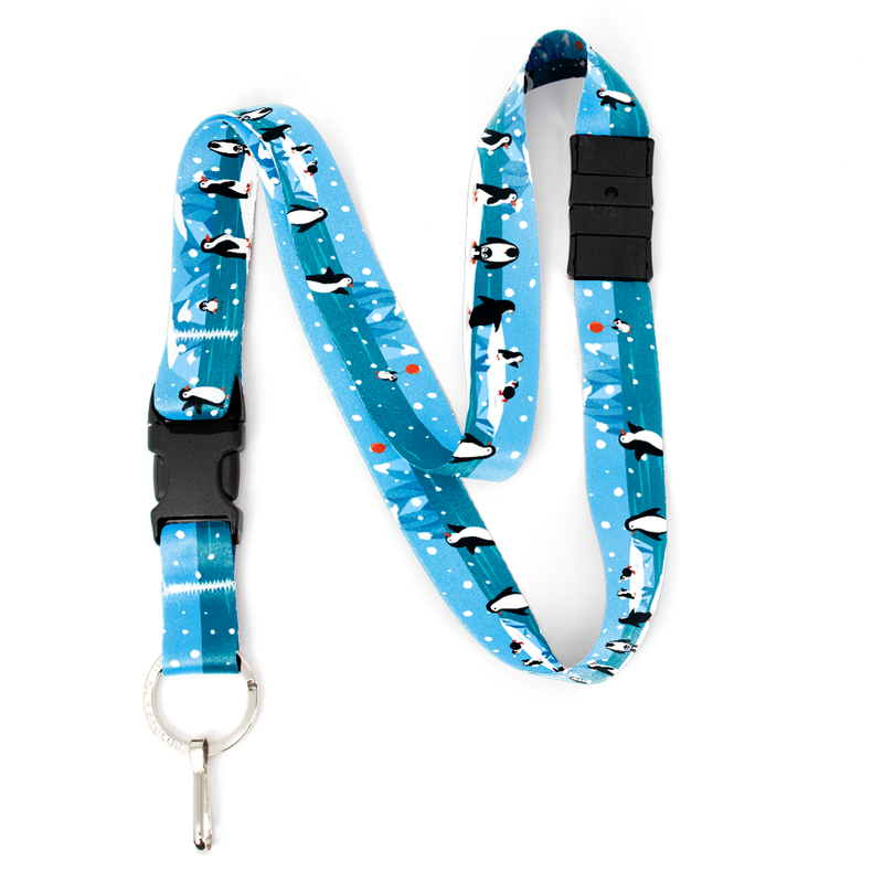 Penguins Breakaway Lanyard - with Buckle and Flat Ring - Made in the USA