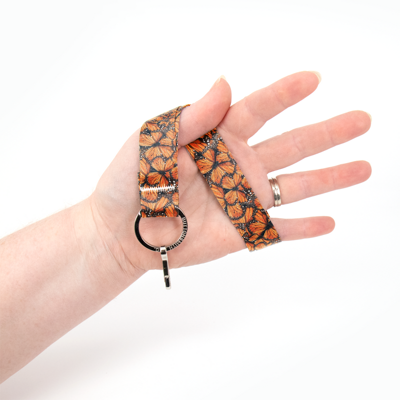 Monarch Wristlet Lanyard - Short Length with Flat Key Ring and Clip - Made in the USA