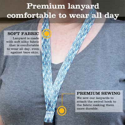 Blue Fans Breakaway Lanyard - with Buckle and Flat Ring - Made in the USA