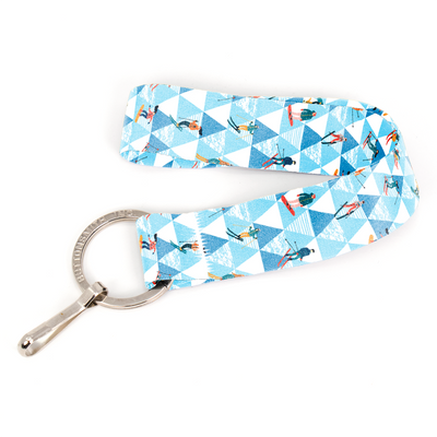 Skiers Wristlet Lanyard - Short Length with Flat Key Ring and Clip - Made in the USA