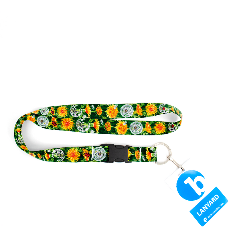 Dandelion Wishes Premium Lanyard - with Buckle and Flat Ring - Made in the USA