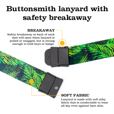 Palms Breakaway Lanyard - with Buckle and Flat Ring - Made in the USA