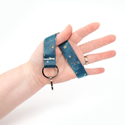Zodiac Sagitarius Wristlet Lanyard - Short Length with Flat Key Ring and Clip - Made in the USA