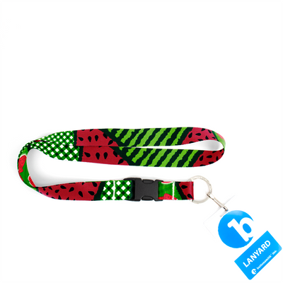 Watermelon Premium Lanyard - with Buckle and Flat Ring - Made in the USA