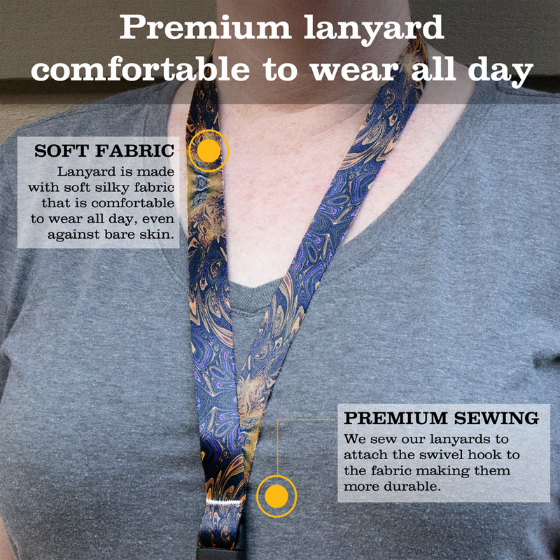 Infinity Brown Premium Lanyard - with Buckle and Flat Ring - Made in the USA