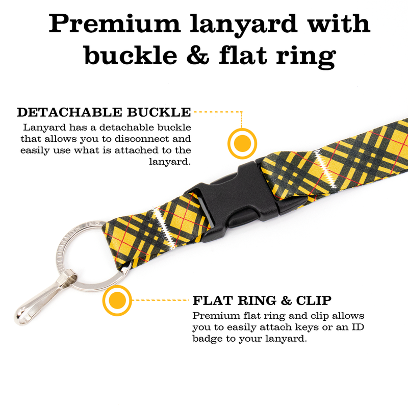 MacLeod of Lewis Plaid Premium Lanyard - with Buckle and Flat Ring - Made in the USA