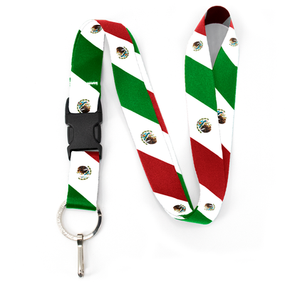 Mexican Flag Premium Lanyard - with Buckle and Flat Ring - Made in the USA