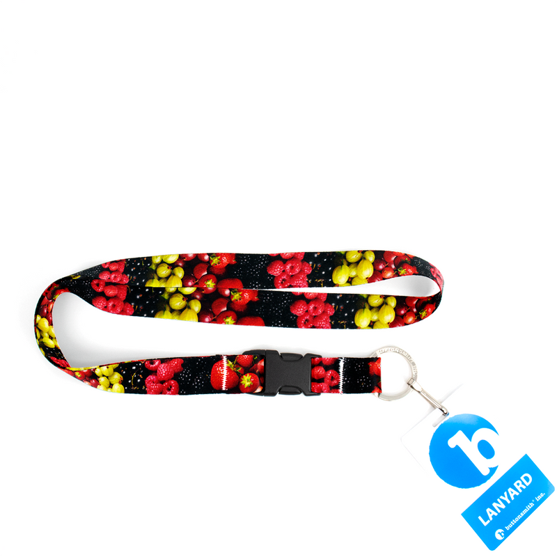 Berry Blast Premium Lanyard - with Buckle and Flat Ring - Made in the USA