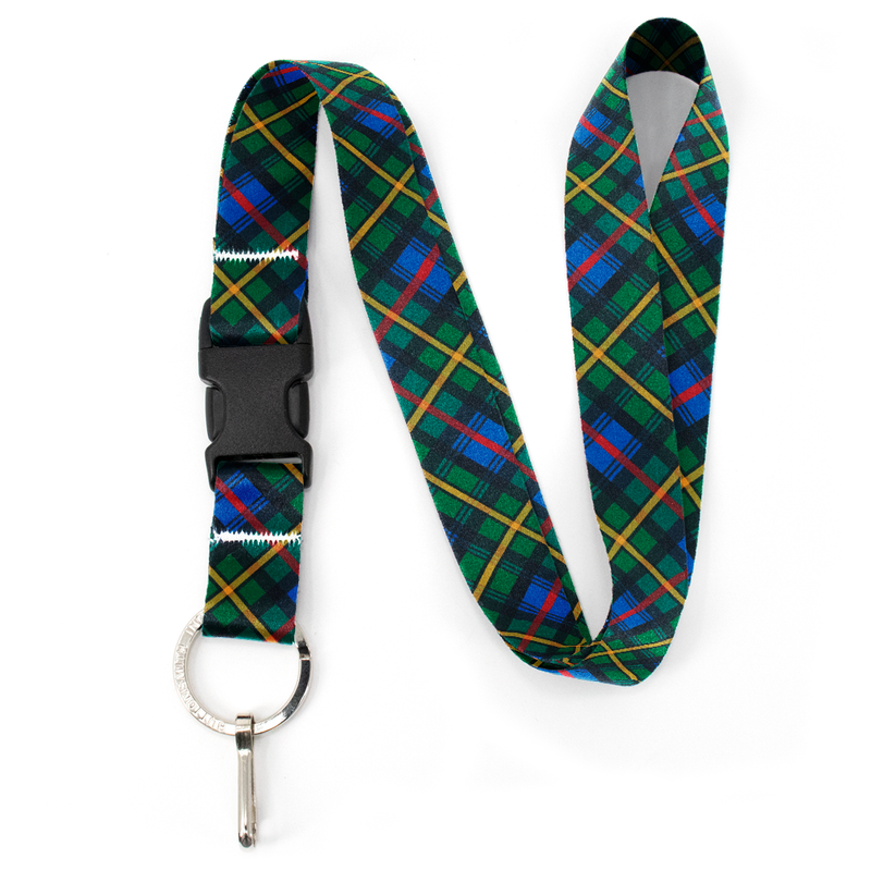 MacLeod of Skye Plaid Premium Lanyard - with Buckle and Flat Ring - Made in the USA
