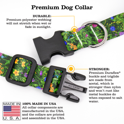 Wildflowers Dog Collar - Made in USA