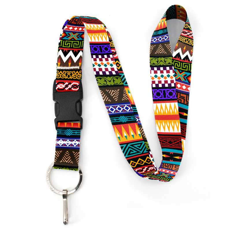 Multicultural Premium Lanyard - with Buckle and Flat Ring - Made in the USA