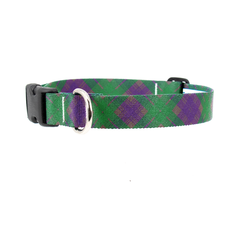 Tyneside Purple Plaid Dog Collar - Made in USA