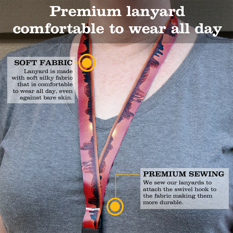 Mesa Sunrise Premium Lanyard - with Buckle and Flat Ring - Made in the USA