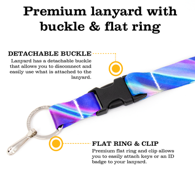 Hologram Breakaway Lanyard - with Buckle and Flat Ring - Made in the USA