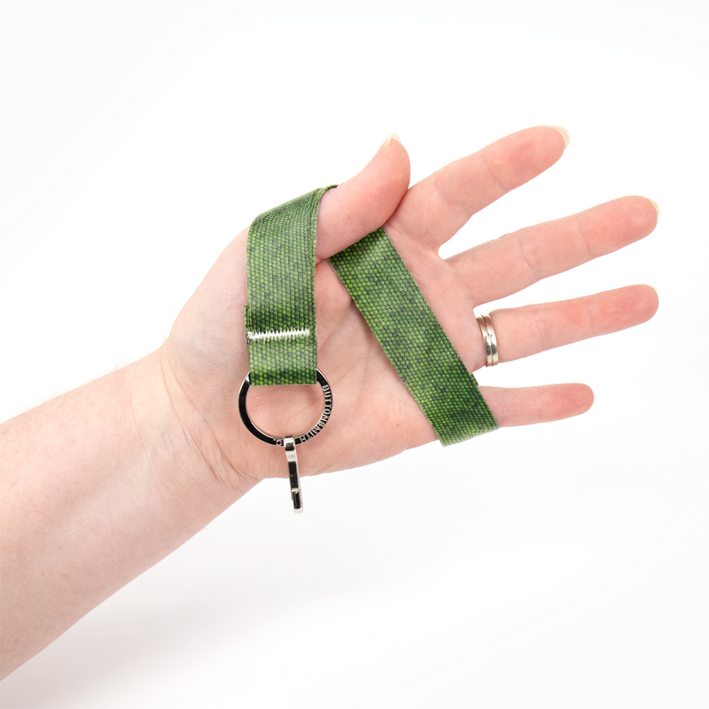 Iguana Wristlet Lanyard - Short Length with Flat Key Ring and Clip - Made in the USA