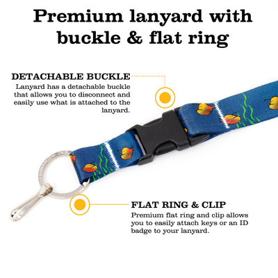 Hanklerfish Premium Lanyard - with Buckle and Flat Ring - Made in the USA