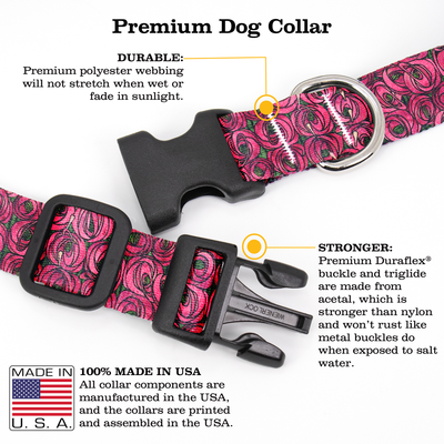Mackintosh Roses Dog Collar - Made in USA