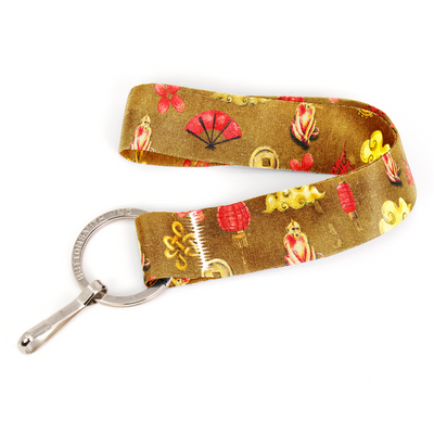 Zodiac Lunar Monkey Wristlet Lanyard - Short Length with Flat Key Ring and Clip - Made in the USA