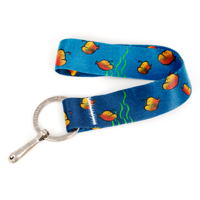 Hanklerfish Wristlet Lanyard - Short Length with Flat Key Ring and Clip - Made in the USA