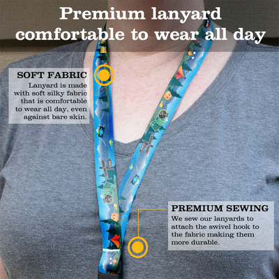 Happy Camper Breakaway Lanyard - with Buckle and Flat Ring - Made in the USA