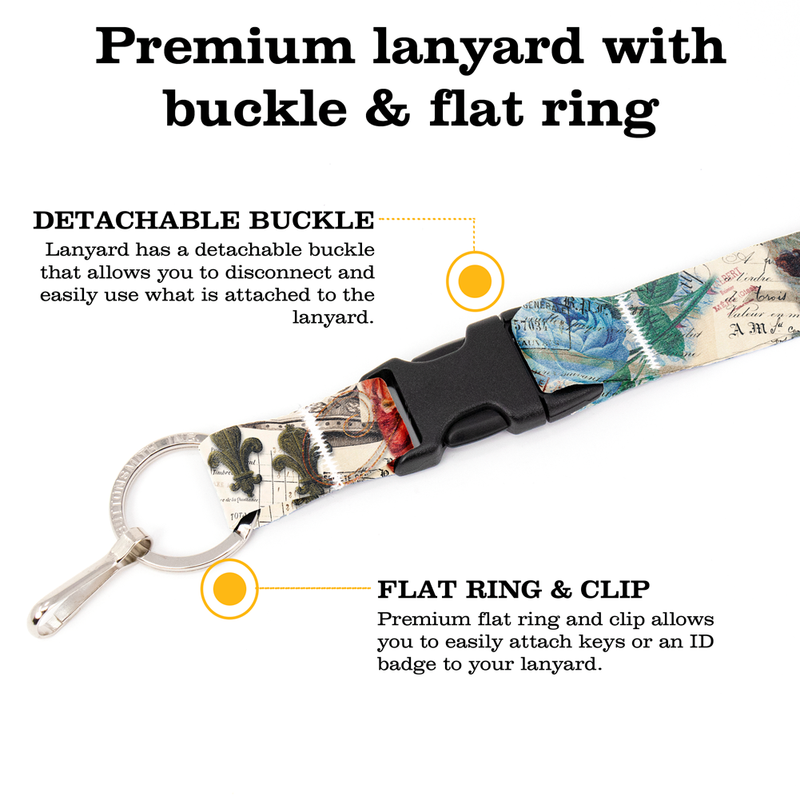 French Kiss Premium Lanyard - with Buckle and Flat Ring - Made in the USA