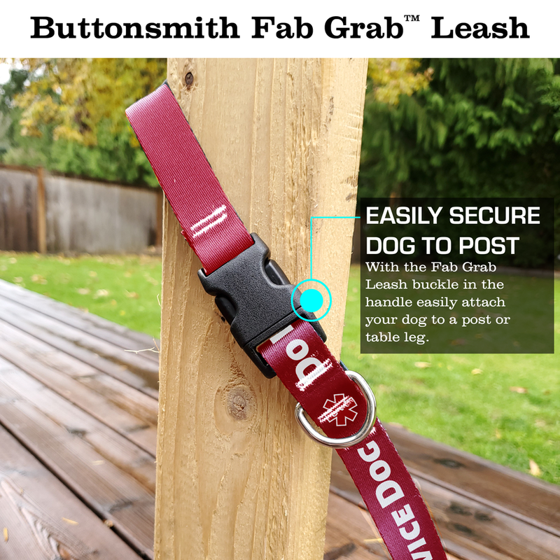 Do Not Pet Red Fab Grab Leash - Made in USA