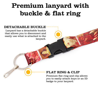 Mucha Ruby Premium Lanyard - with Buckle and Flat Ring - Made in the USA