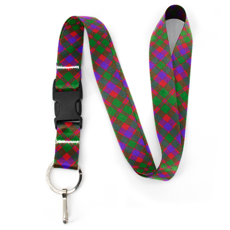 Glasgow Plaid Premium Lanyard - with Buckle and Flat Ring - Made in the USA