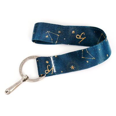 Zodiac Capricorn Wristlet Lanyard - Short Length with Flat Key Ring and Clip - Made in the USA