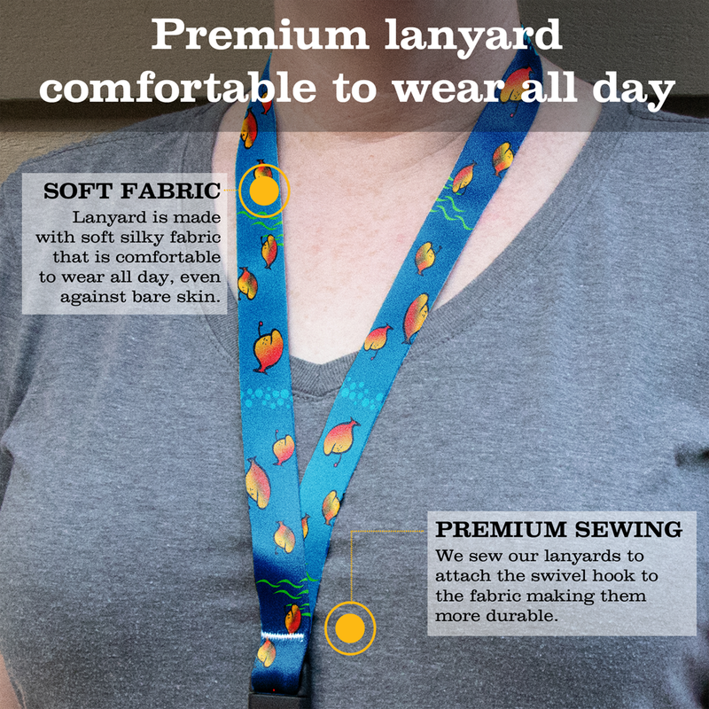 Hanklerfish Premium Lanyard - with Buckle and Flat Ring - Made in the USA