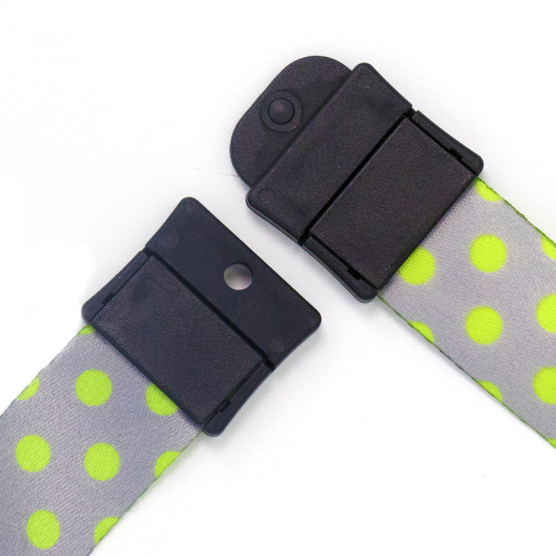 Buttonsmith Pewter Lime Dots Breakaway Lanyard - Made in USA - Buttonsmith Inc.