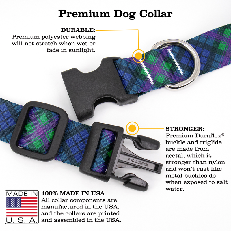 Baird Plaid Dog Collar - Made in USA
